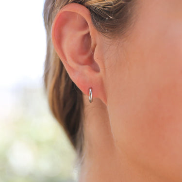 Silver Huggie Earrings